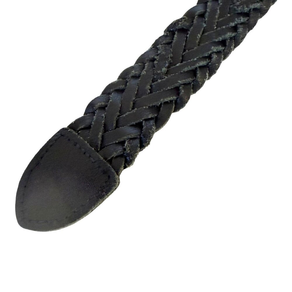 Greatland Leather Braided Belt M 43" Womens Genuine Split Cowhide Black - Picture 6 of 6